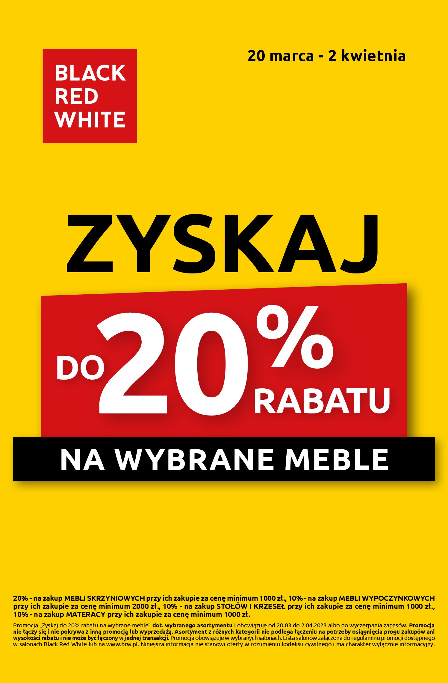 Black Red White:  Gazetka Black Red White - Zyskaj 20% 19.03.2023
