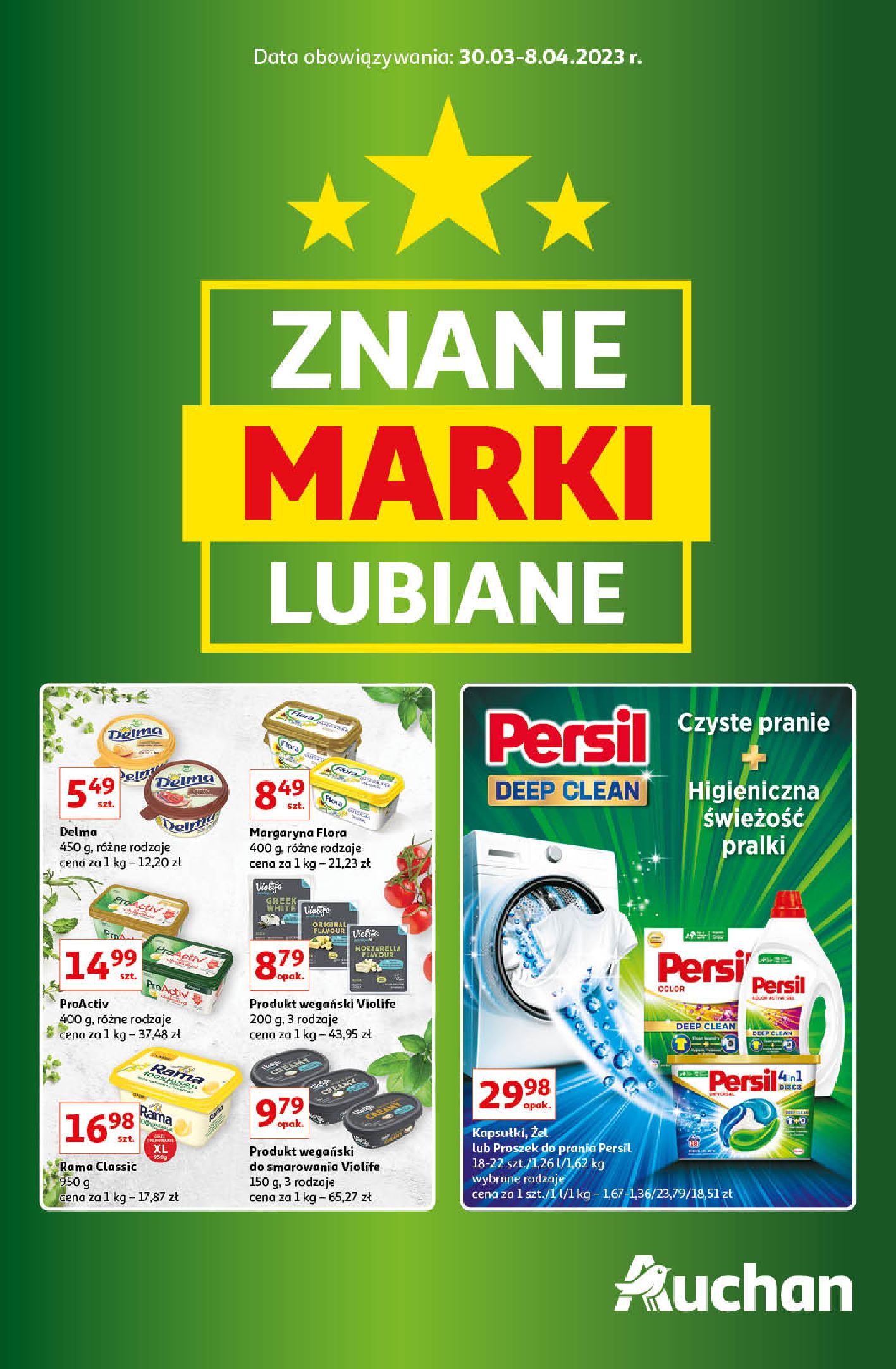 Auchan:  Gazetka Auchan - Znane marki lubiane 29.03.2023