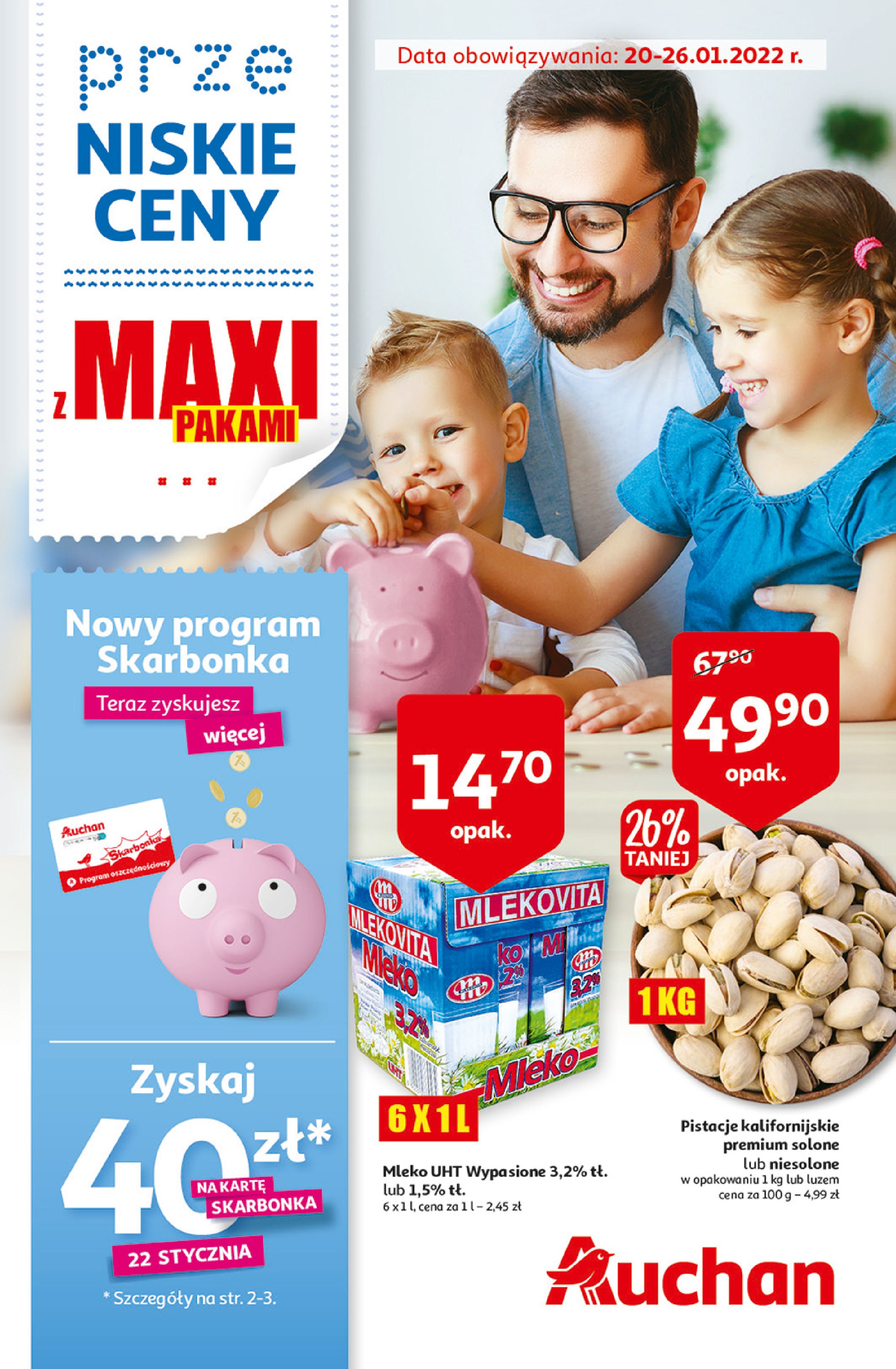 Auchan:  Gazetka Auchan - przeNISKIE CENY z Maxi Pakami Hipermarkety 19.01.2022