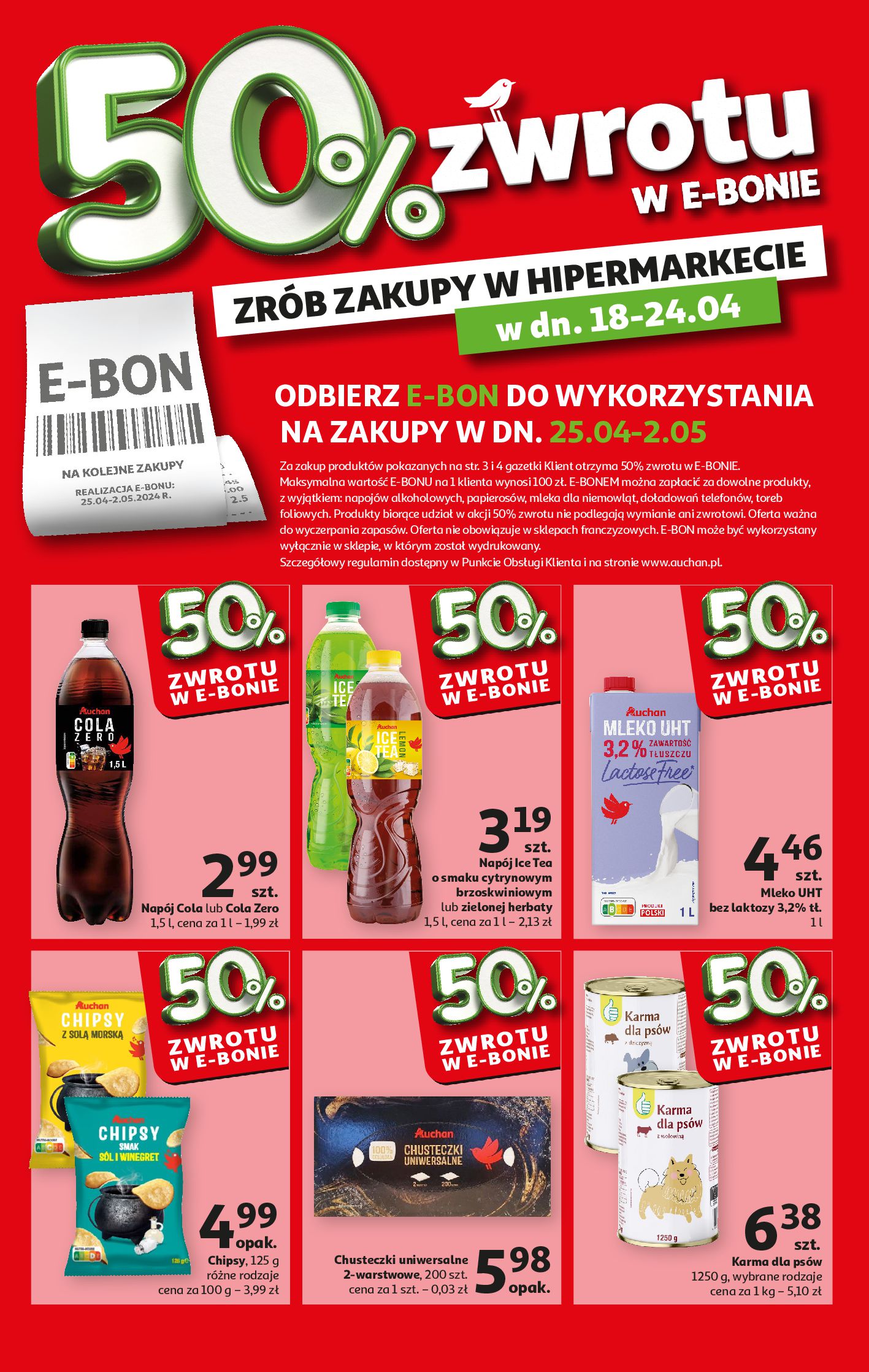 Gazetka Auchan: Gazetka Auchan od 18.04.2024 - E-BON - 17.04.2024