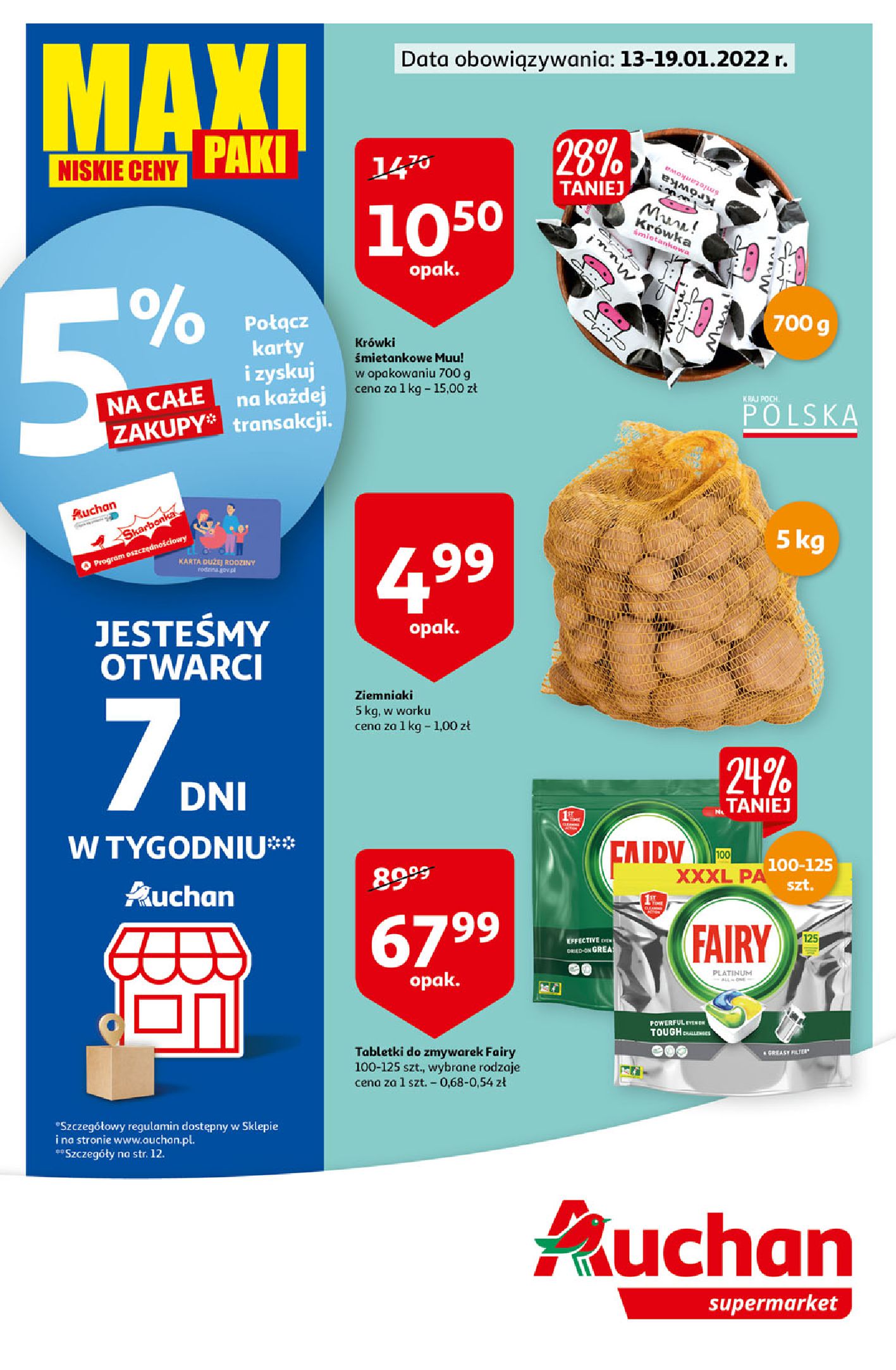 Gazetka Auchan: Gazetka Auchan - maxi paki - supermarkety 2022-01-13 page-1