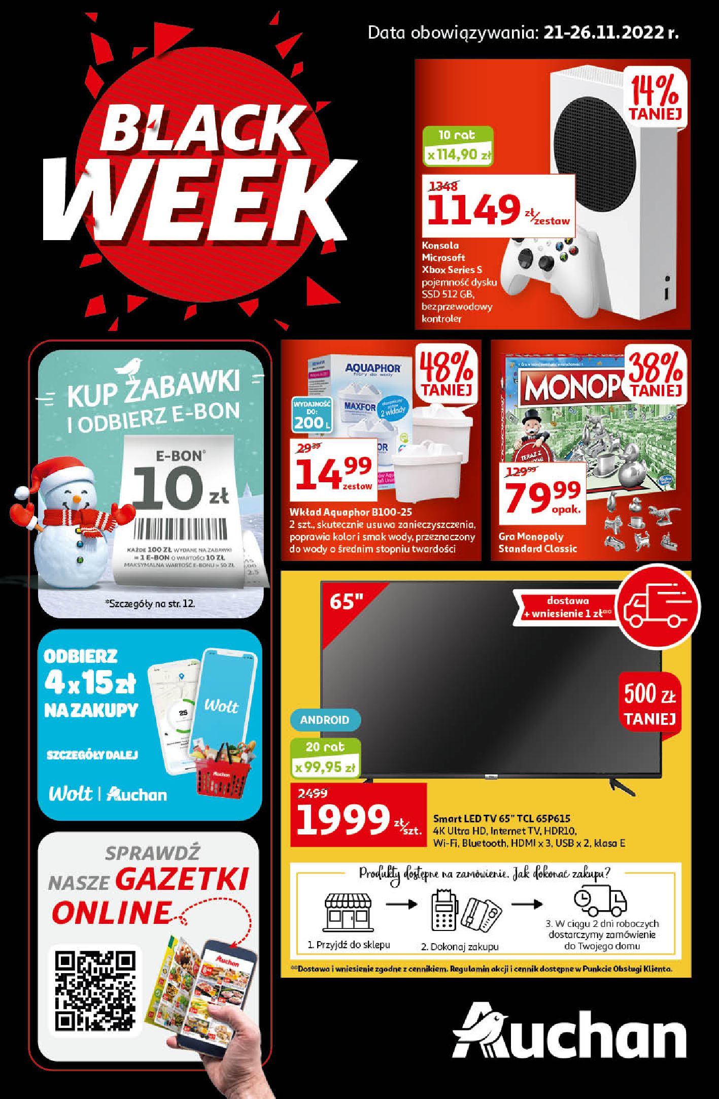 Gazetka Auchan: Gazetka Auchan - Black Week - rtv i agd 2022-11-21 page-1