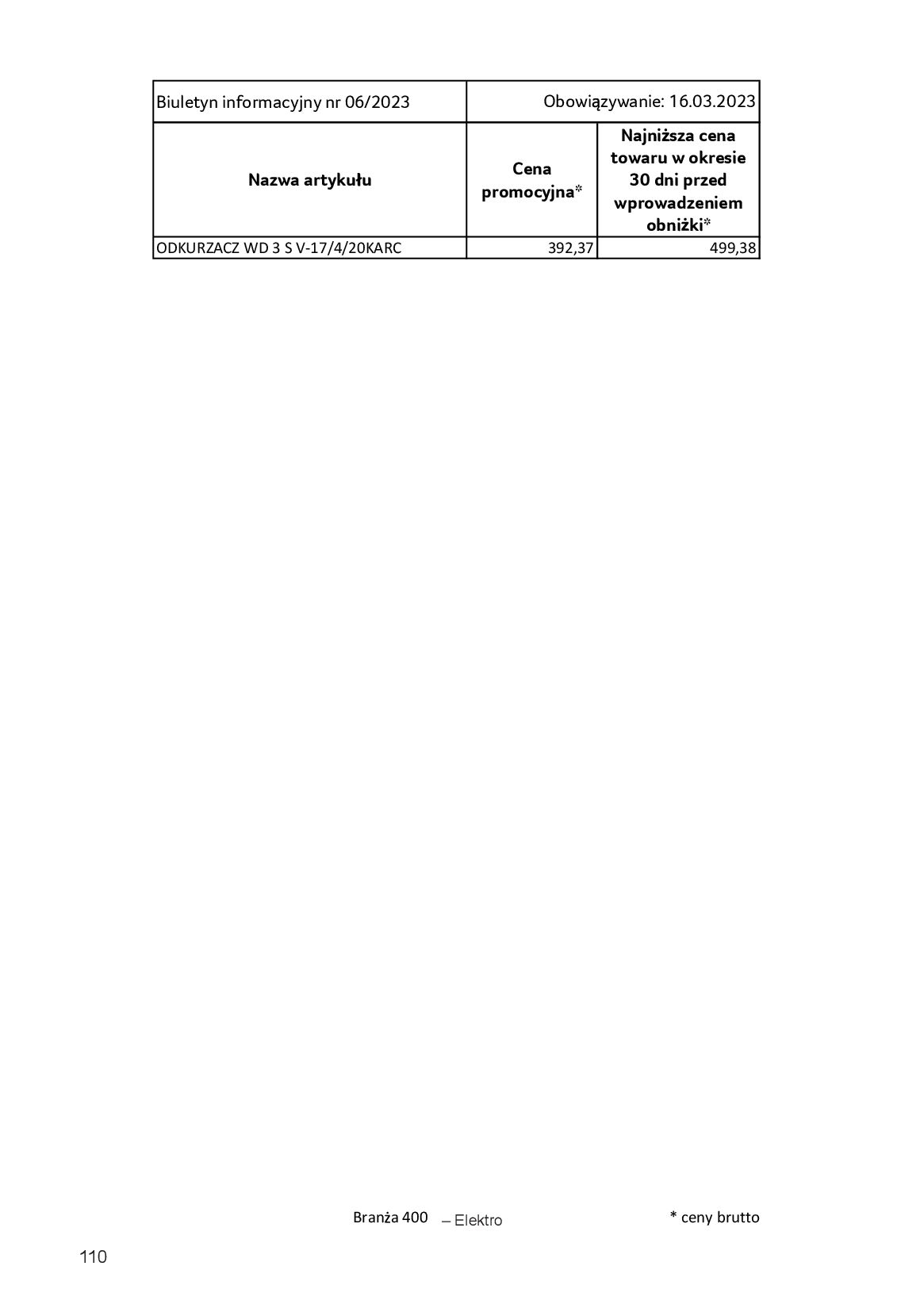Gazetka Selgros: Gazetka Selgros - Informacje cenowe 2023-03-16 page-110