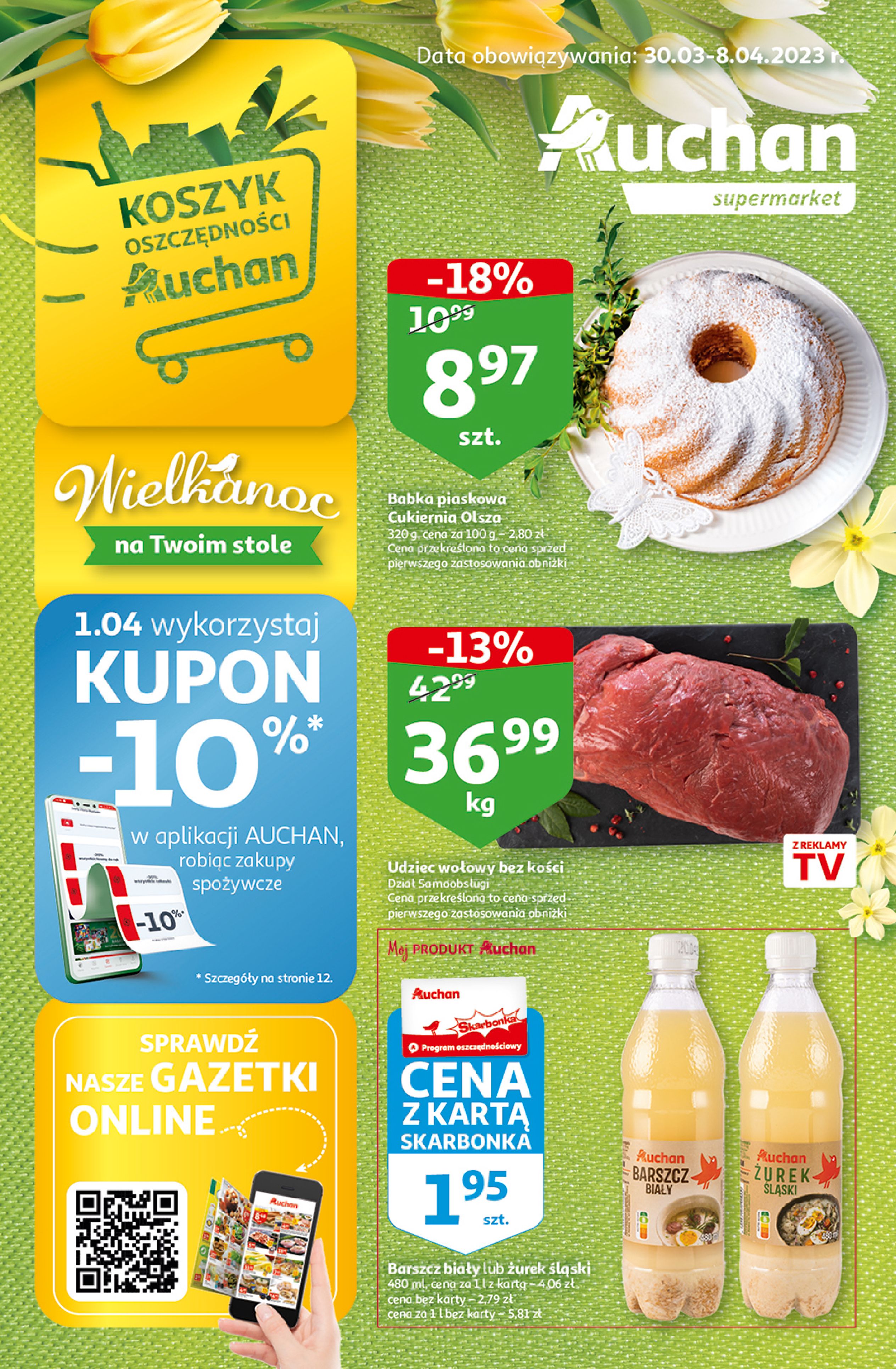 Gazetka Auchan: Gazetka Auchan supermarket do 8.04. - 29.03.2023