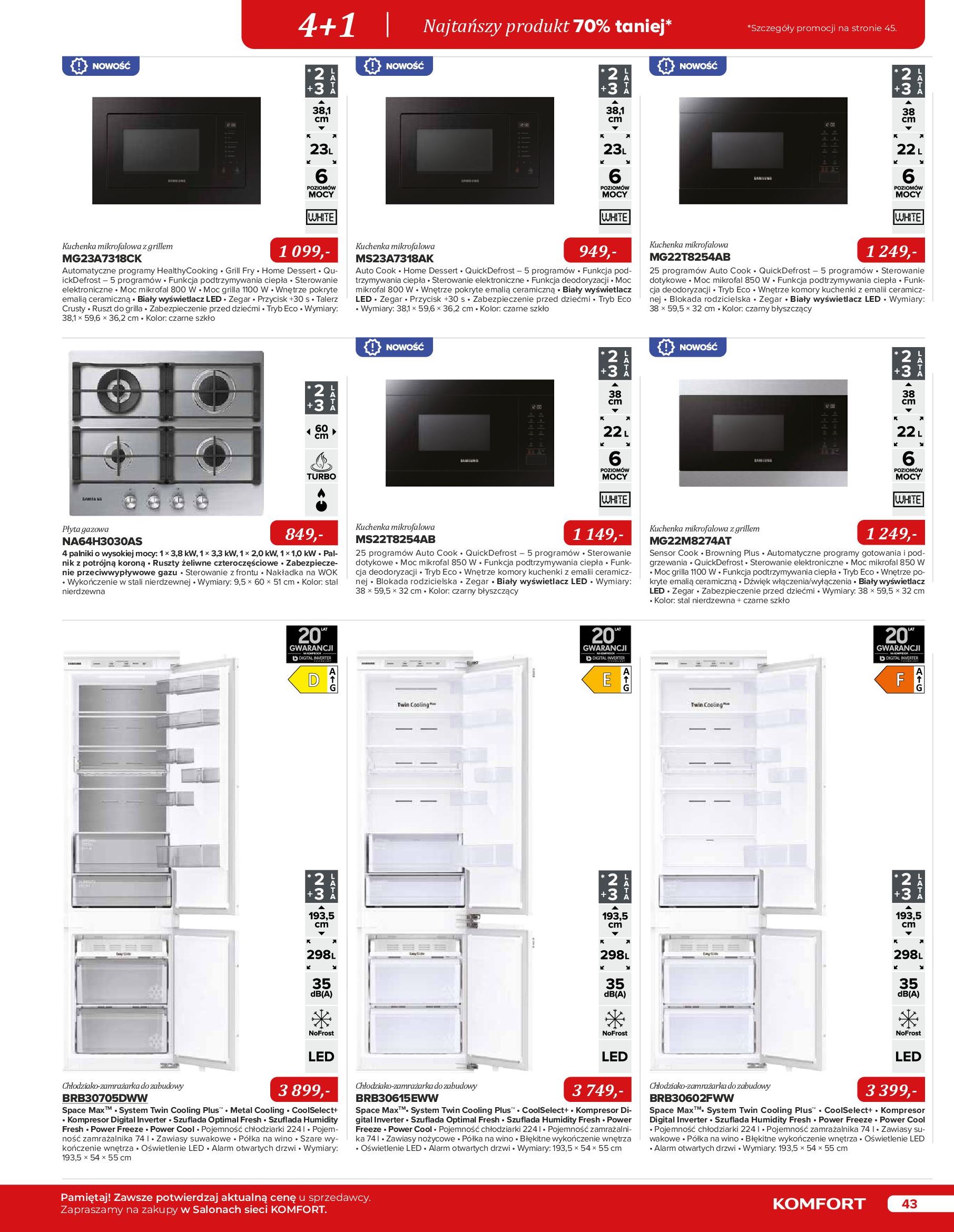 Gazetka Komfort: Katalog Komfort - Urządzenia AGD/zlewozmywaki/ baterie kuchenne 2022-11-03 page-43