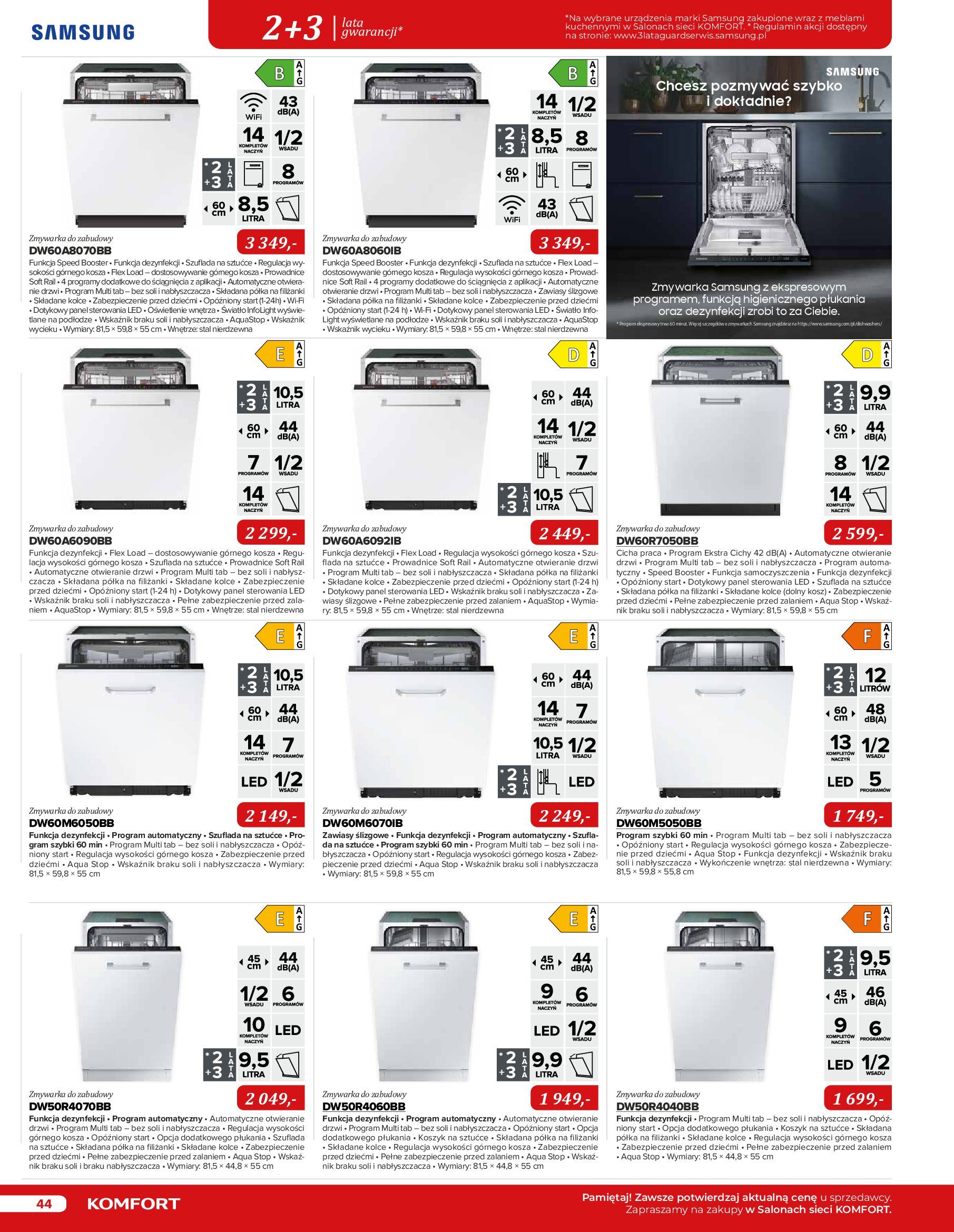 Gazetka Komfort: Katalog Komfort - Urządzenia AGD/zlewozmywaki/ baterie kuchenne 2022-11-03 page-44