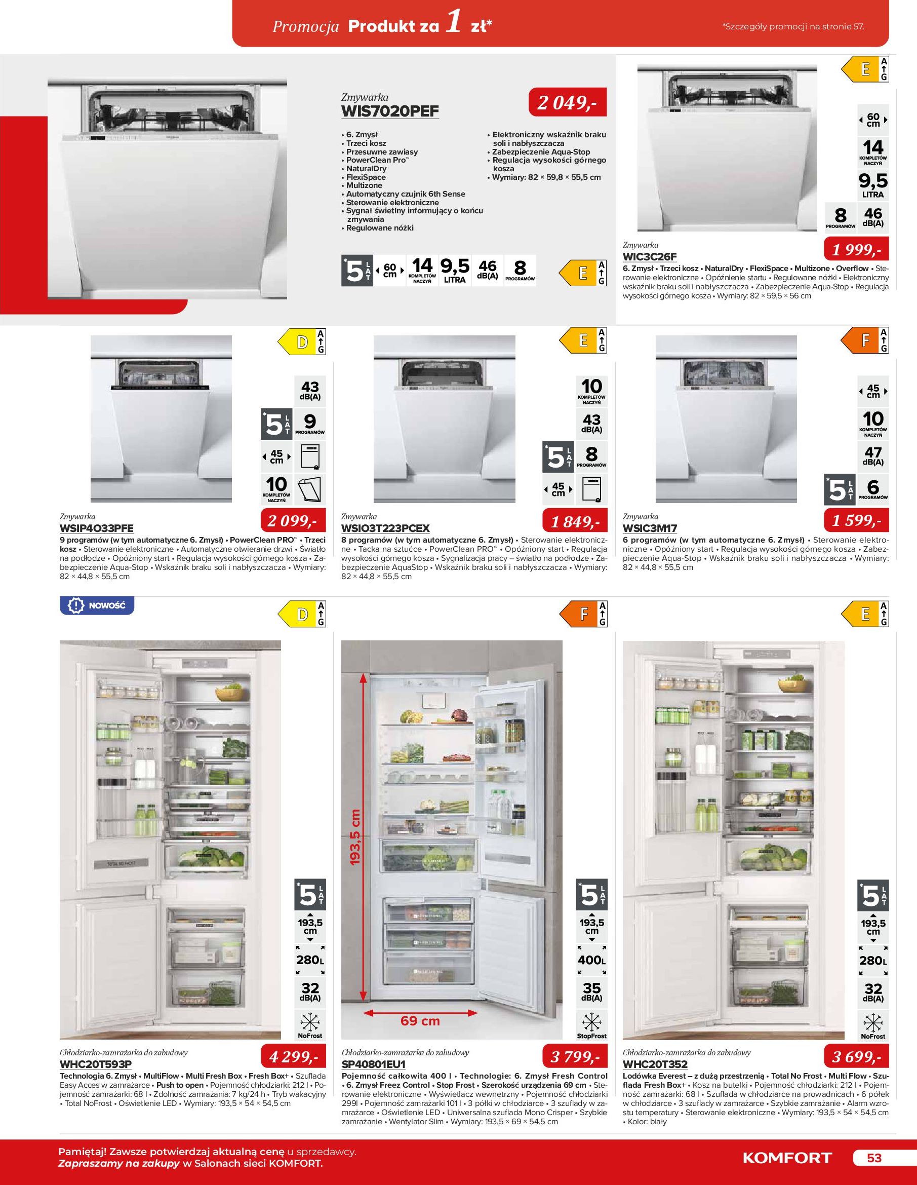 Gazetka Komfort: Katalog Komfort - Urządzenia AGD/zlewozmywaki/ baterie kuchenne 2022-11-03 page-53