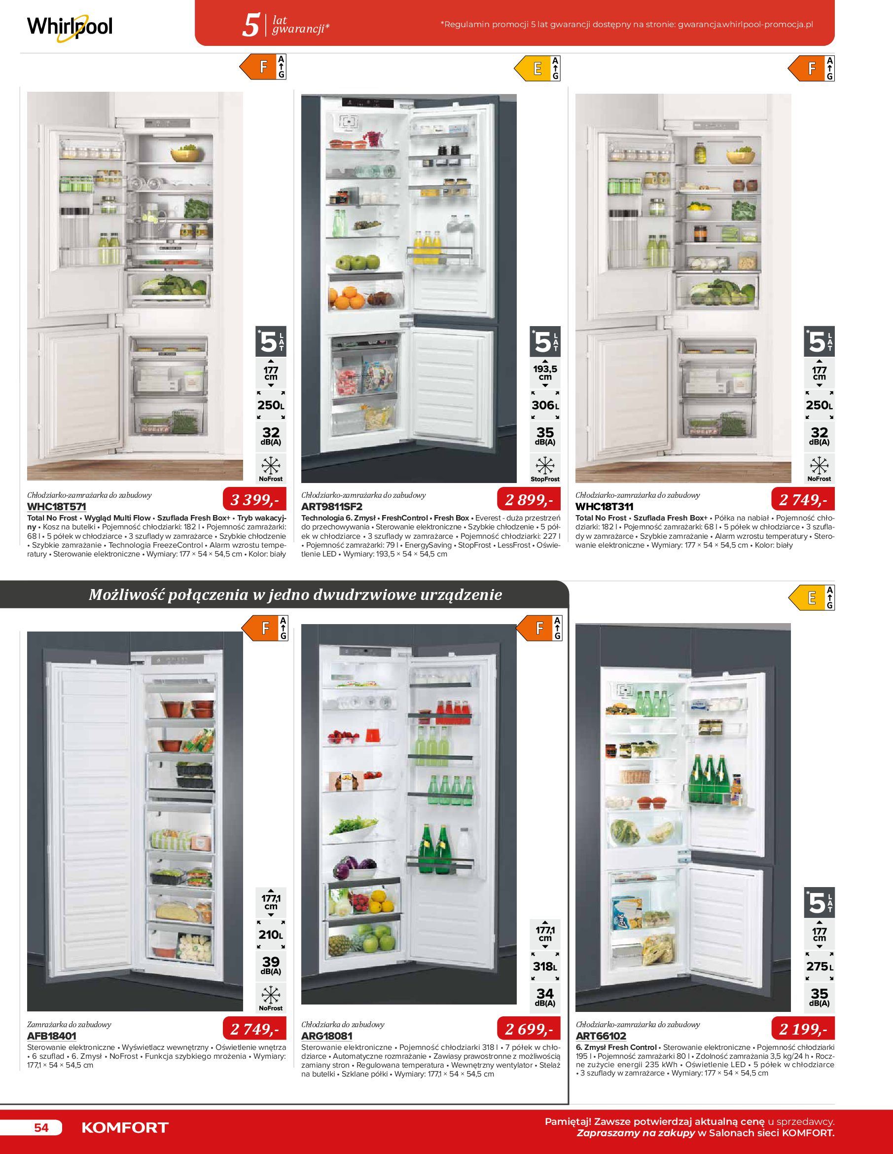 Gazetka Komfort: Katalog Komfort - Urządzenia AGD/zlewozmywaki/ baterie kuchenne 2022-11-03 page-54