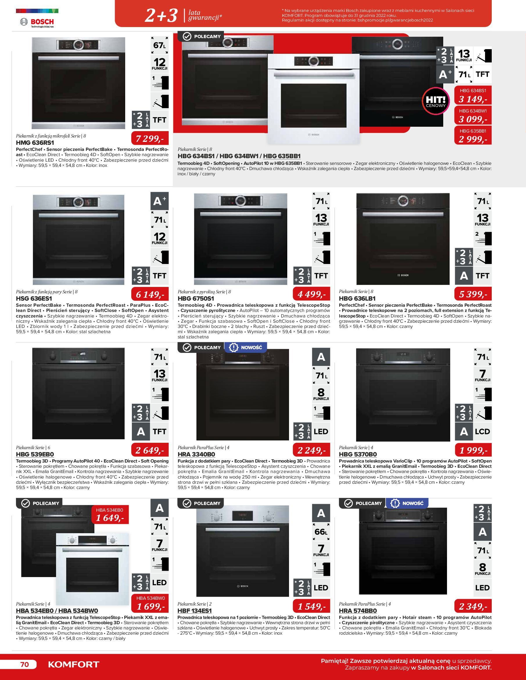Gazetka Komfort: Katalog Komfort - Urządzenia AGD/zlewozmywaki/ baterie kuchenne 2022-11-03 page-70
