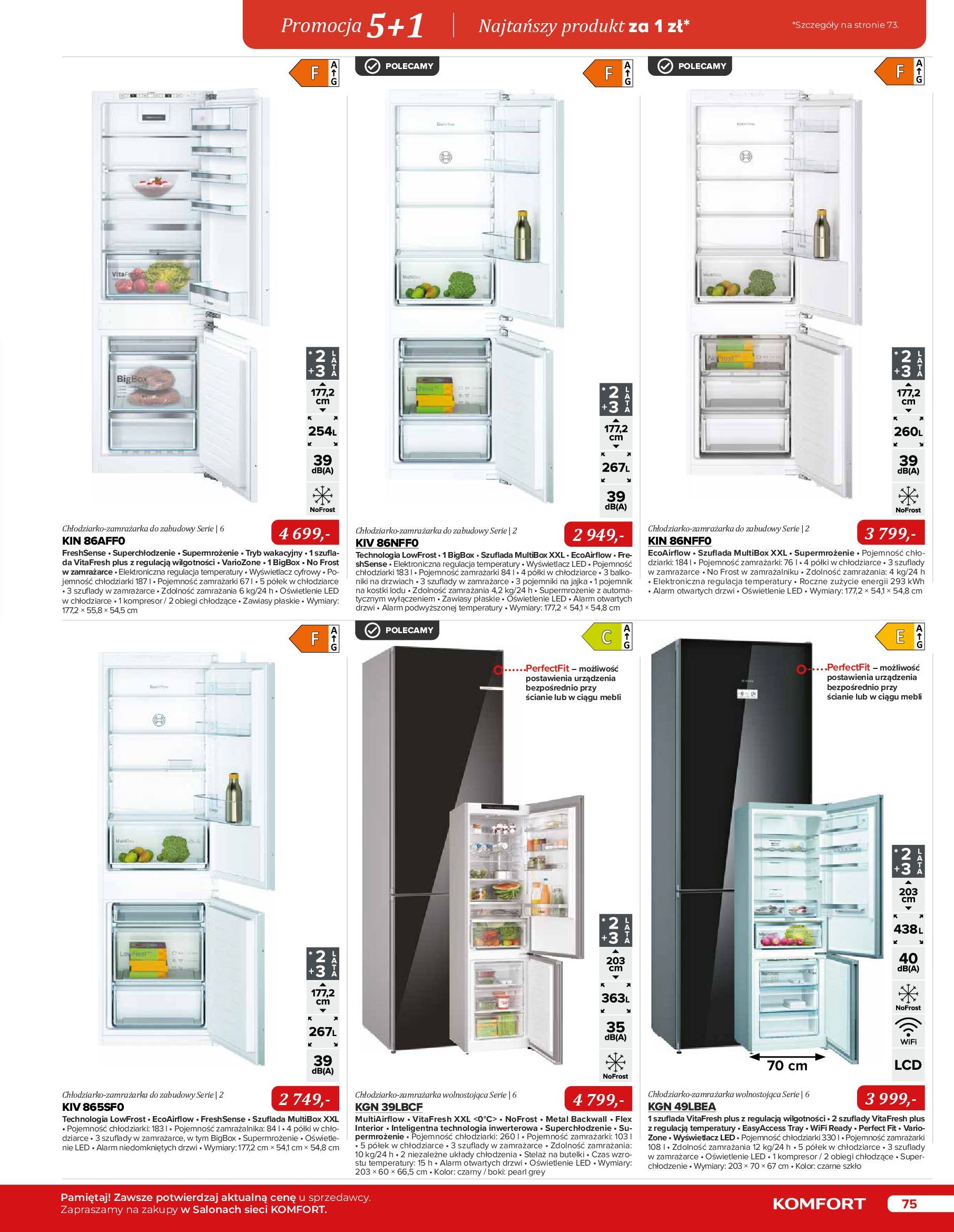 Gazetka Komfort: Katalog Komfort - Urządzenia AGD/zlewozmywaki/ baterie kuchenne 2022-11-03 page-75