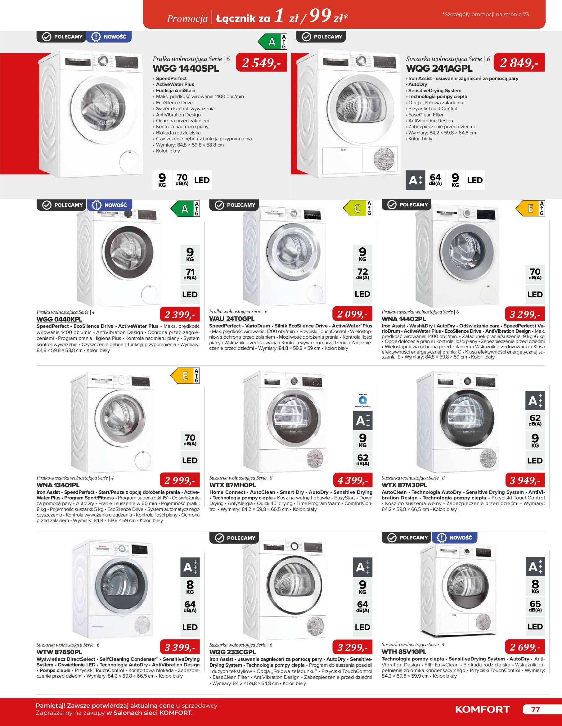 Gazetka Komfort: Katalog Komfort - Urządzenia AGD/zlewozmywaki/ baterie kuchenne 2022-11-03 page-77