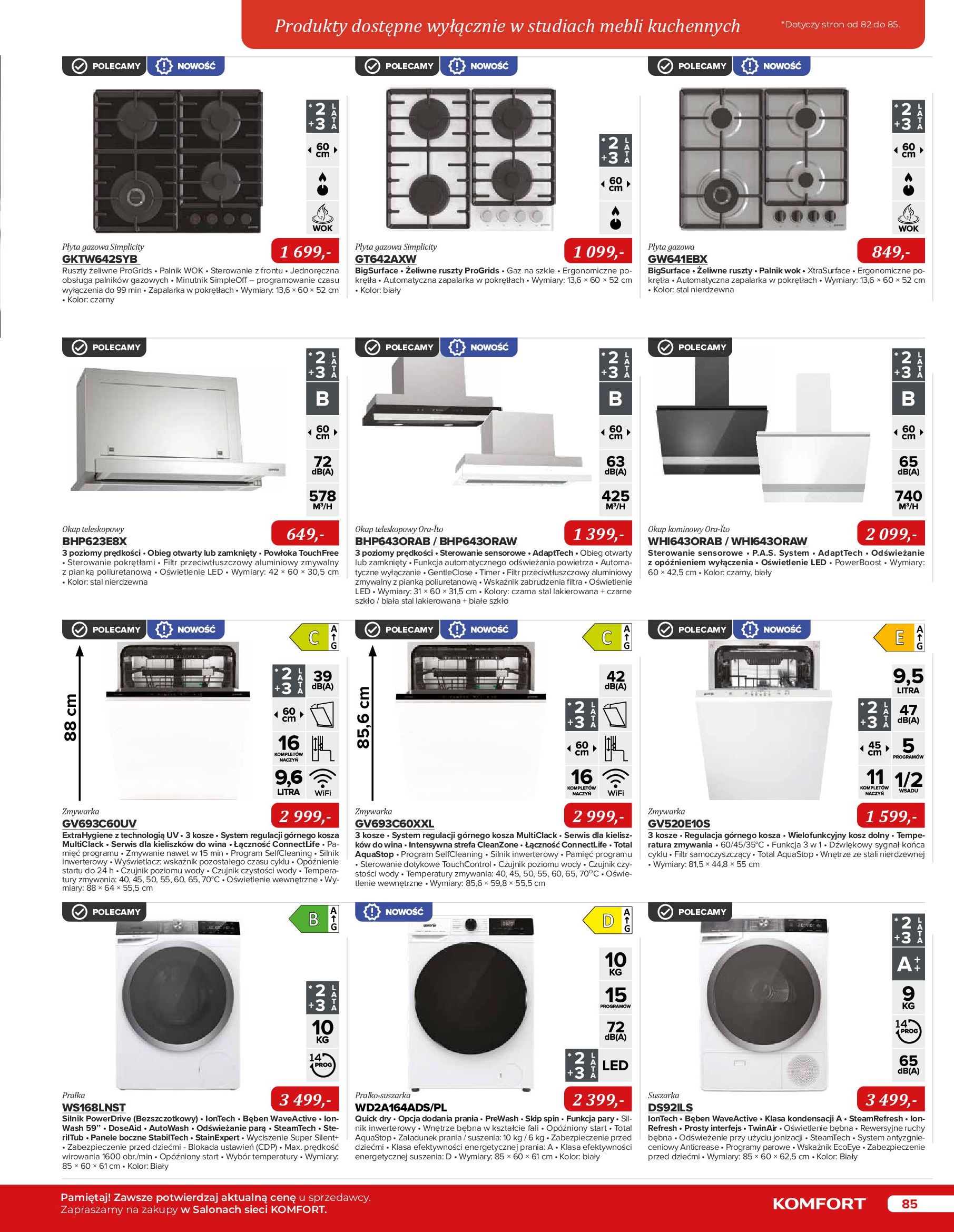 Gazetka Komfort: Katalog Komfort - Urządzenia AGD/zlewozmywaki/ baterie kuchenne 2022-11-03 page-85