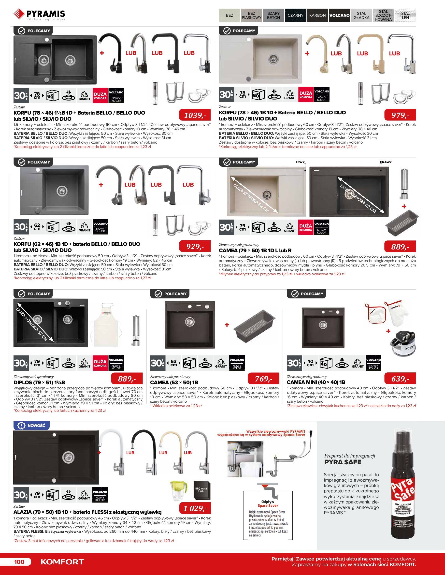 Gazetka Komfort: Katalog Komfort - Urządzenia AGD/zlewozmywaki/ baterie kuchenne 2022-11-03 page-100