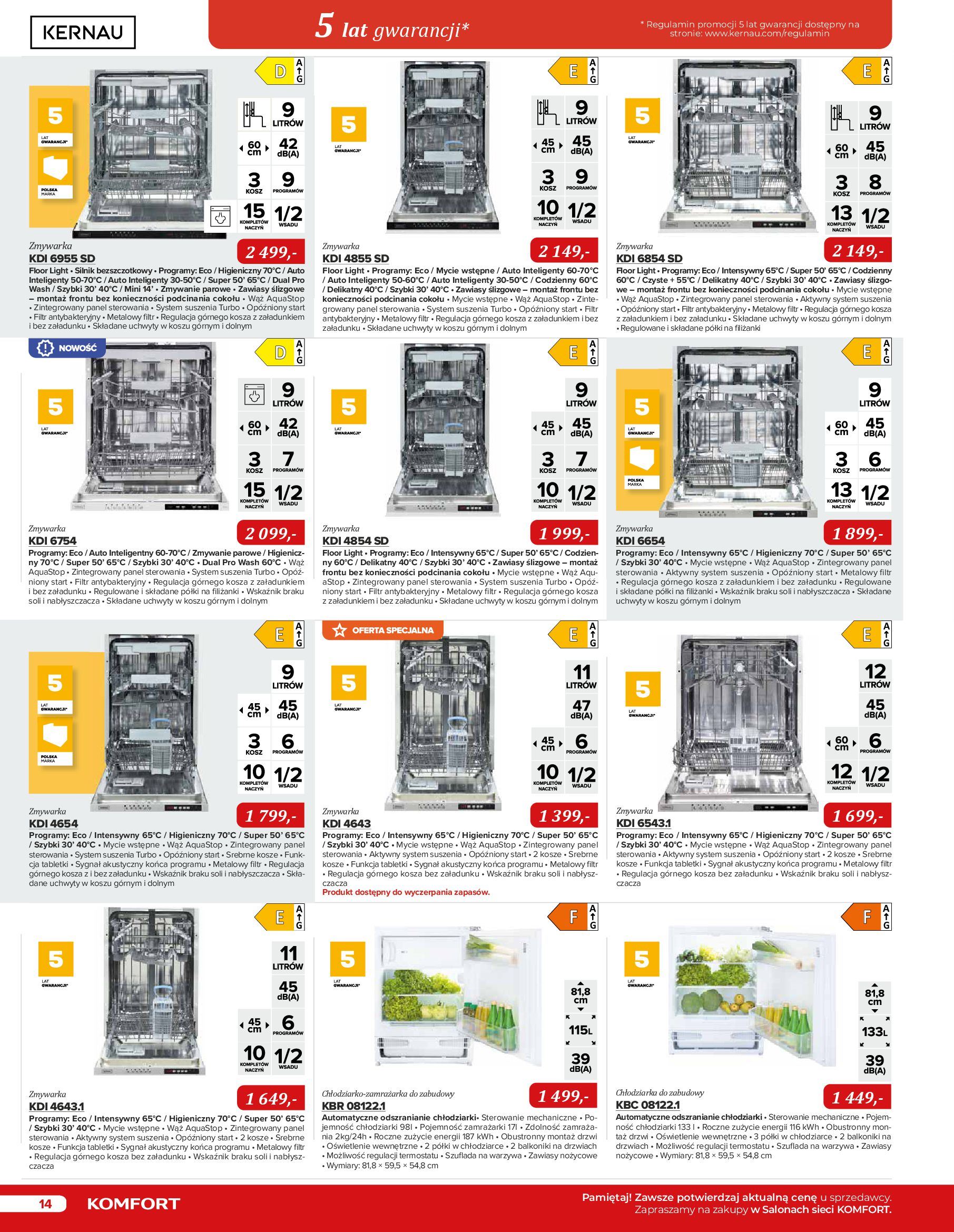 Gazetka Komfort: Katalog Komfort - Urządzenia AGD/zlewozmywaki/ baterie kuchenne 2022-11-03 page-14