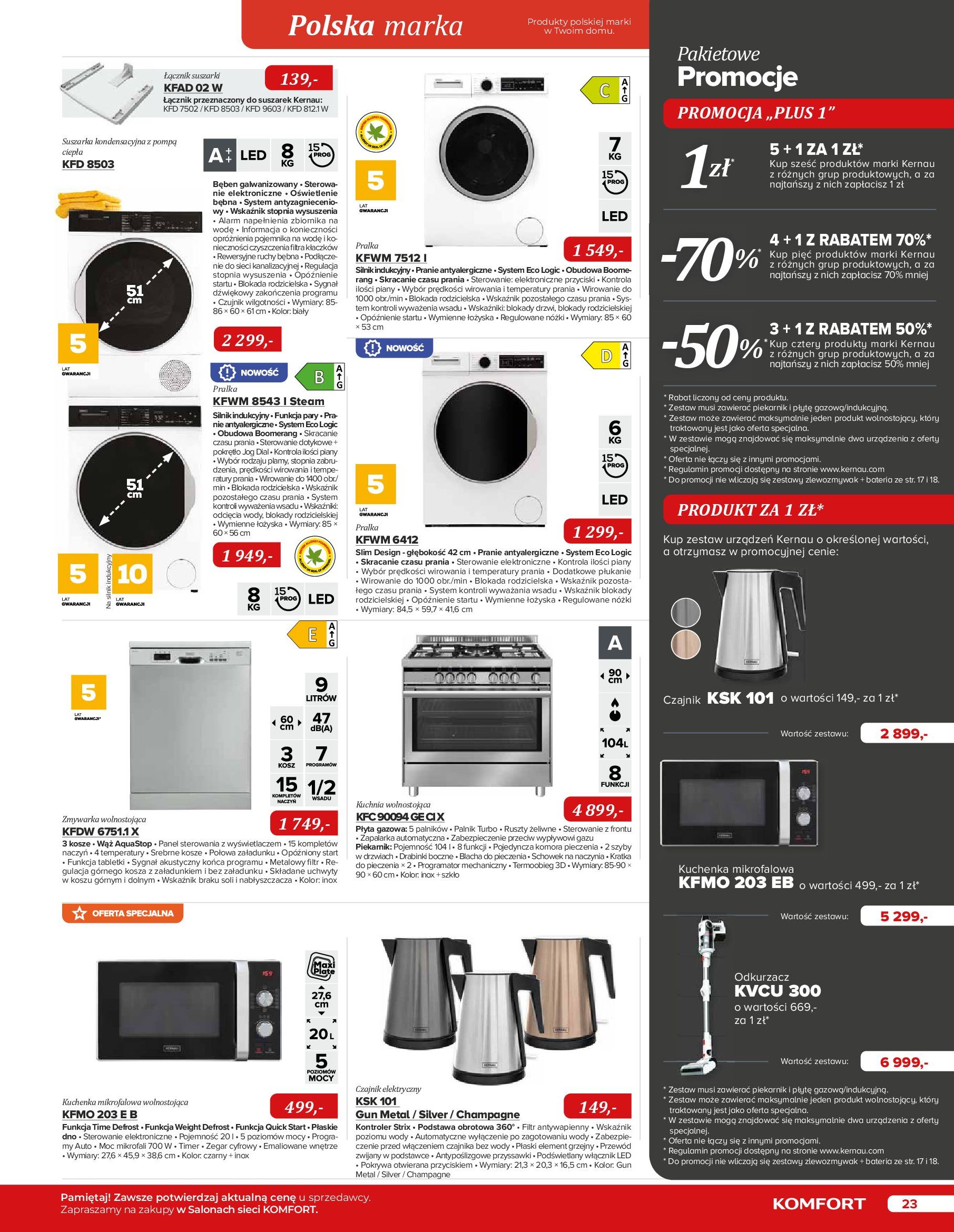 Gazetka Komfort: Katalog Komfort - Urządzenia AGD/zlewozmywaki/ baterie kuchenne 2022-11-03 page-23