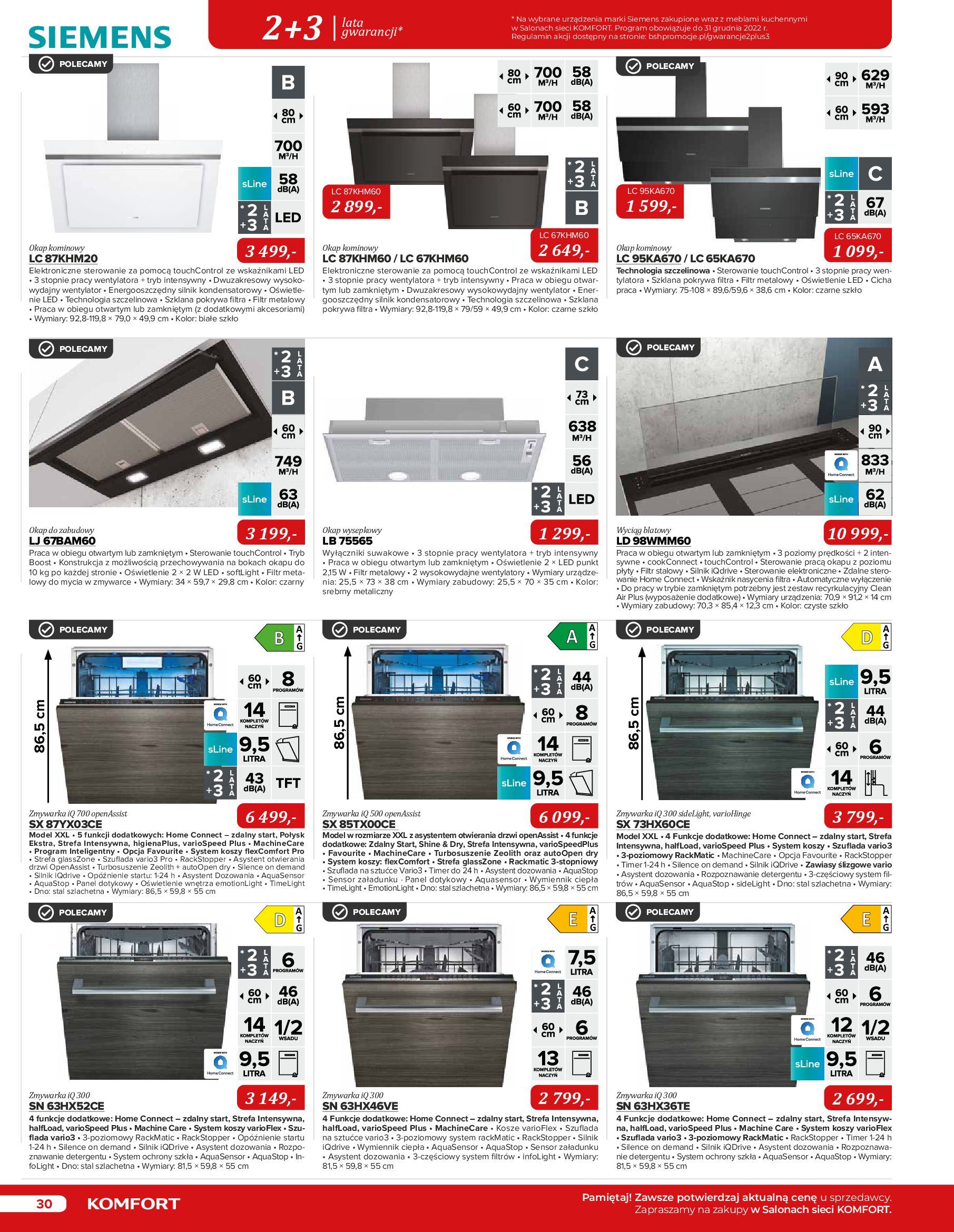 Gazetka Komfort: Katalog Komfort - Urządzenia AGD/zlewozmywaki/ baterie kuchenne 2022-11-03 page-30