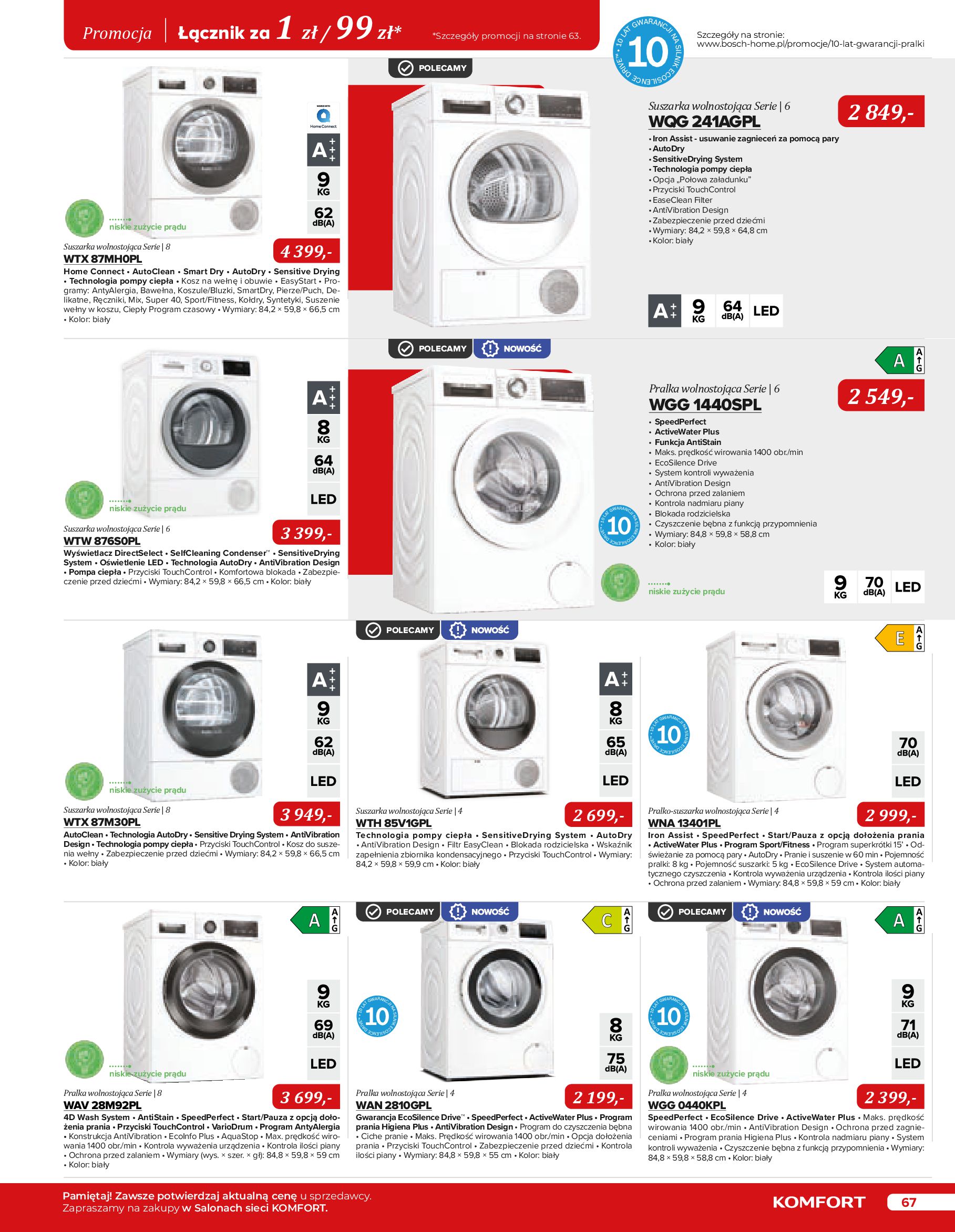 Gazetka Komfort: Gazetka Komfort - Katalog urządzeń AGD 2023 2023-05-16 page-67