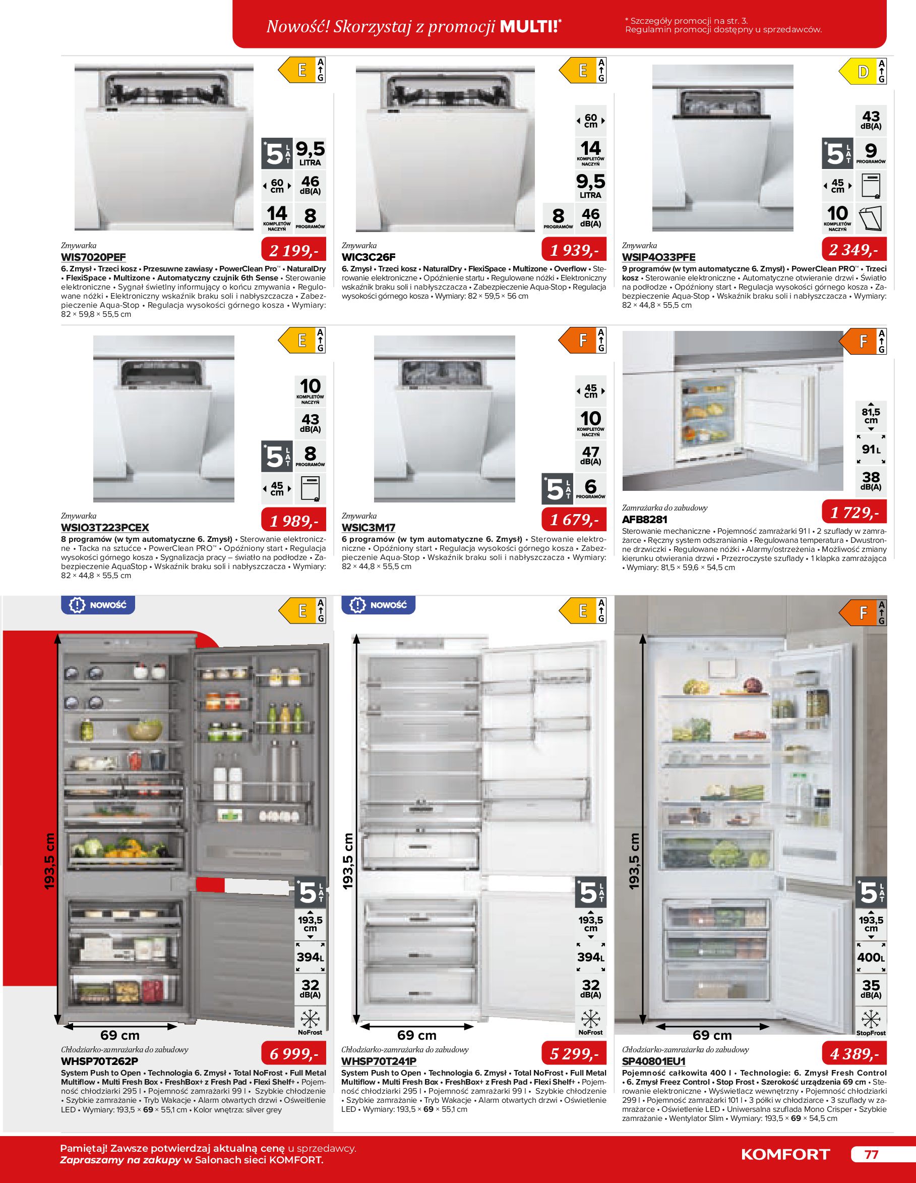Gazetka Komfort: Gazetka Komfort - Katalog urządzeń AGD 2023 2023-05-16 page-77