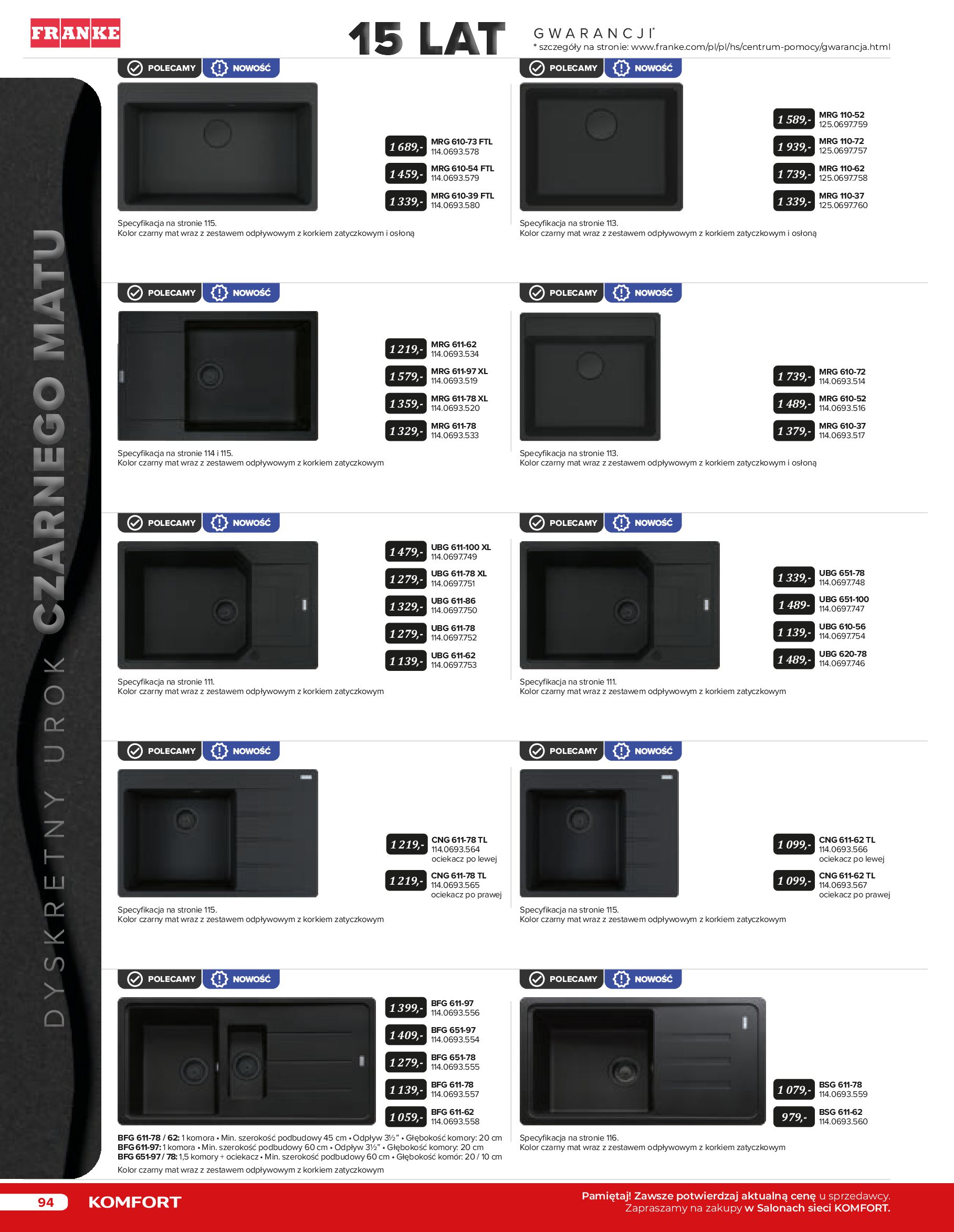 Gazetka Komfort: Gazetka Komfort - Katalog urządzeń AGD 2023 2023-05-16 page-94