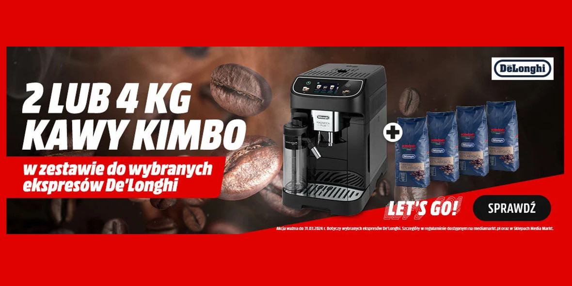 Media Markt: Gratis do 4 kg kawy Kimbo 22.01.2024