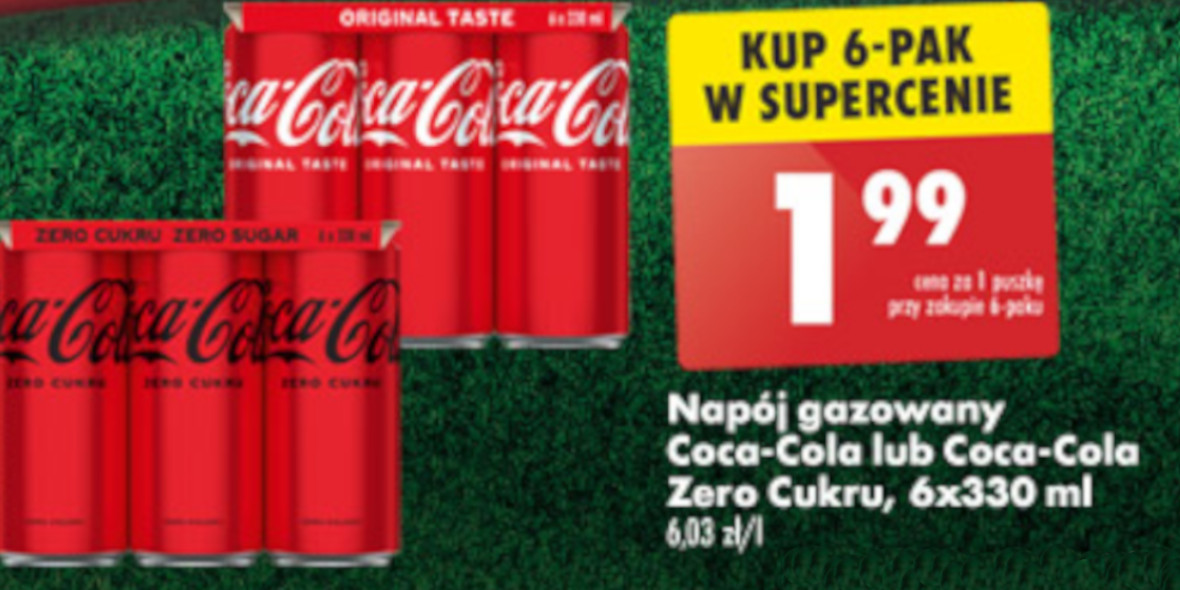 Biedronka: 1,99 zł za puszkę Coca-Cola lub Coca-Cola Zero 01.12.2022