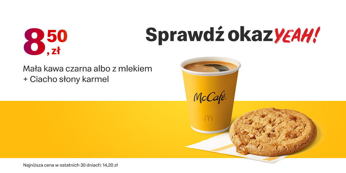 McDonald's: 8,50 zł Mała kawa + Ciacho słony karmel 06.02.2023