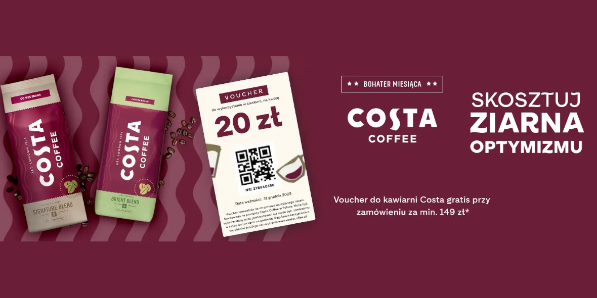 Konesso: VOUCHER do kawiarni Costa Coffee 01.06.2023