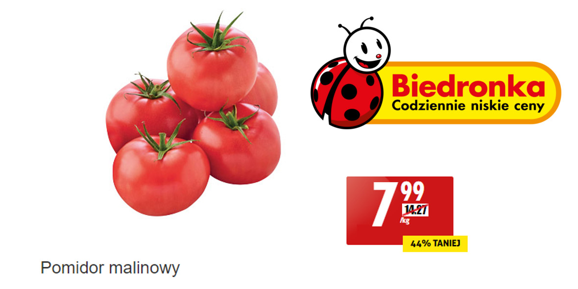 Biedronka:  -44% na polskie pomidory malinowe 19.05.2022