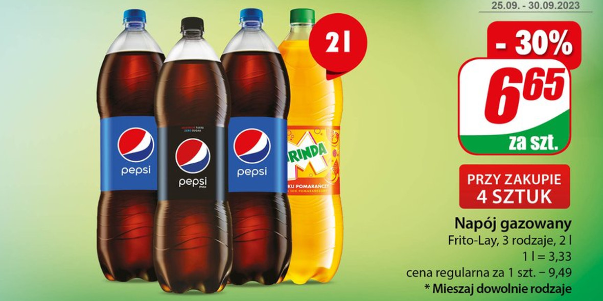 Dino: -30% na napoje Pepsi i Mirinda 25.09.2023