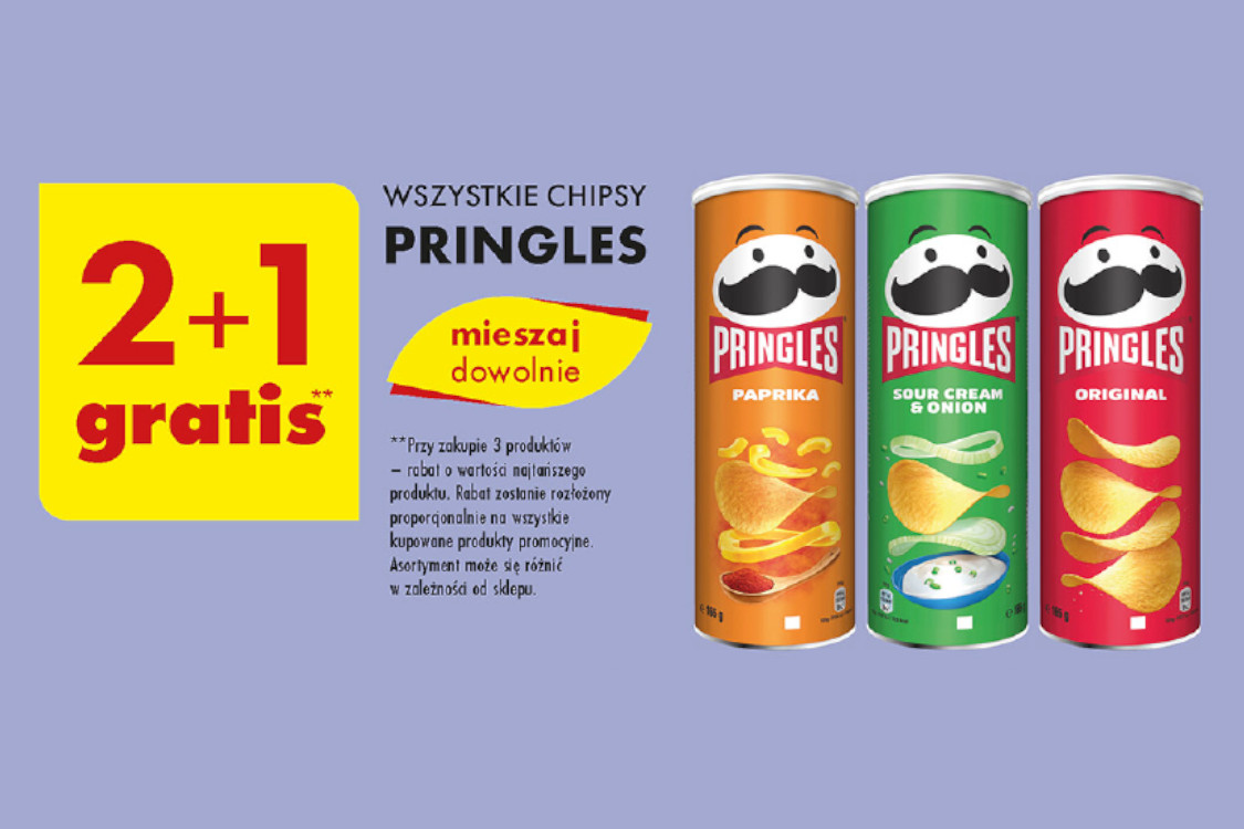 : 2+1 GRATIS na wszystkie chipsy Pringles