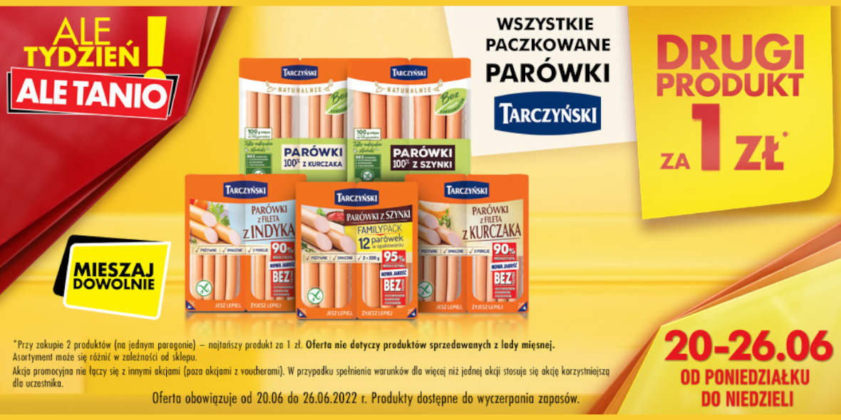 Biedronka: 1 zł na produkty Tarczyński 20.06.2022