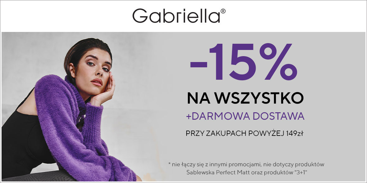 Gabriella.pl: KOD: -15% na wszystko + darmowa dostawa