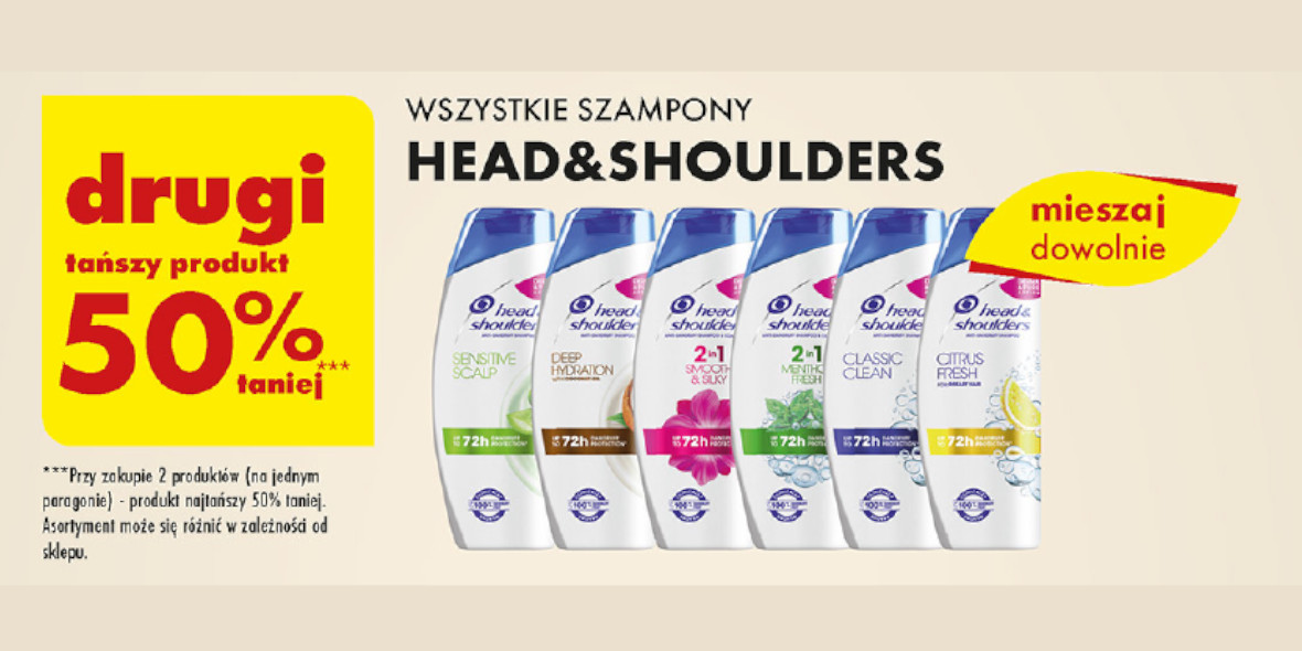 Biedronka: -50% na wszystkie szampony Head&Shoulders 28.03.2023