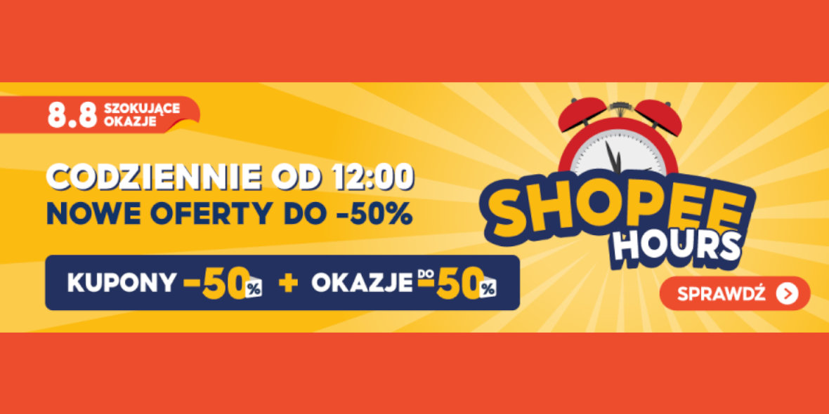 Shopee: Do -50% na Shopee Hour 07.08.2022