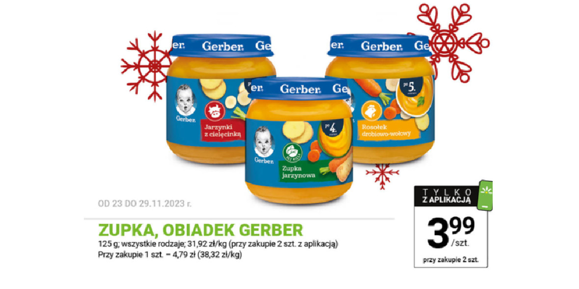 Stokrotka Supermarket: 3,99 zł za zupkę, obiadek Gerber 24.11.2023