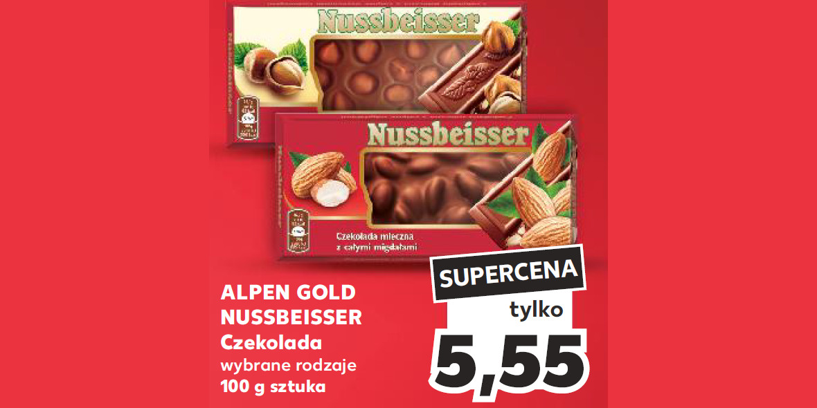 Kaufland: 5,55 zł za czekoladę ALPEN GOLD NUSSBEISSER 11.04.2024