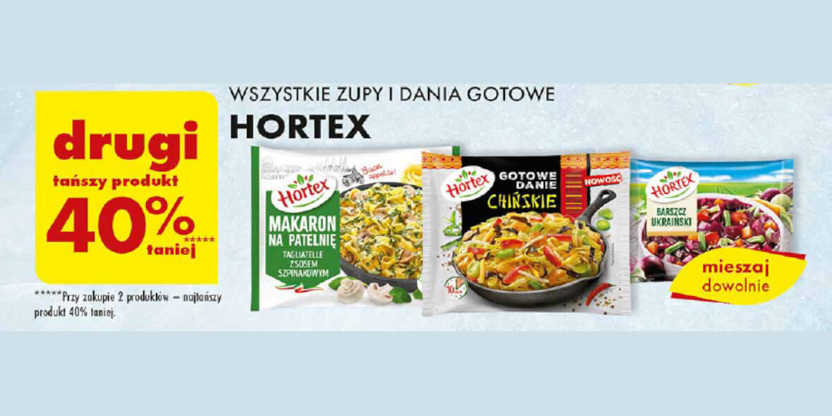 Biedronka: -40% na wszystkie zupy i dania gotowe Hortex 20.02.2024