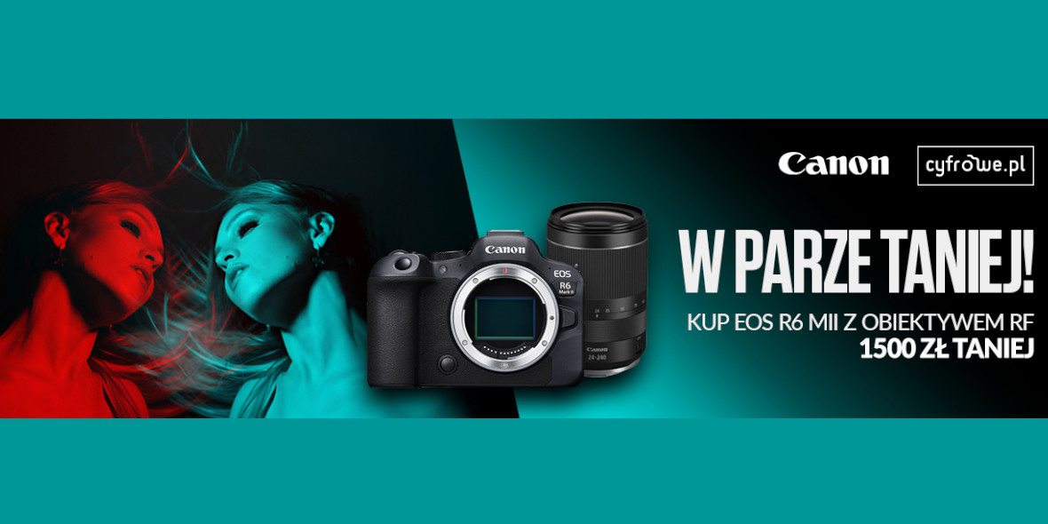 Cyfrowe.pl: -1500 zł na aparat Canon EOS R6 Mark II z obiektywem 02.04.2024