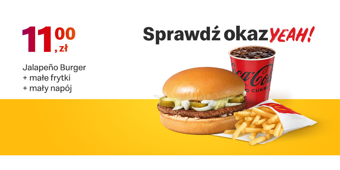 McDonald's: 11 zł Jalapeno Burger + małe frytki + mały napój 03.10.2022