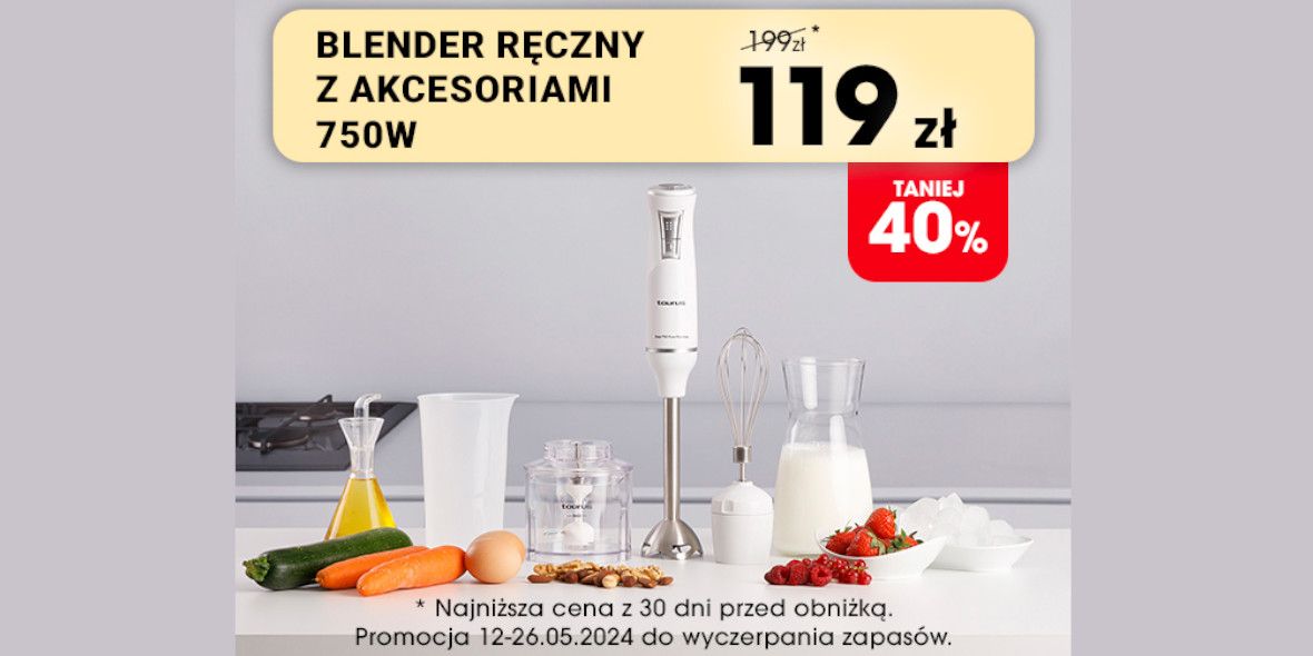 Biedronka Home: -40% na blender ręczny z akcesoriami 14.05.2024