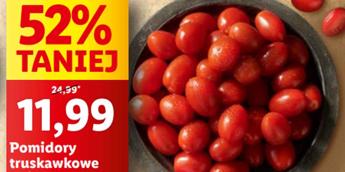 Lidl: -52% na pomidory truskawkowe 29.04.2024