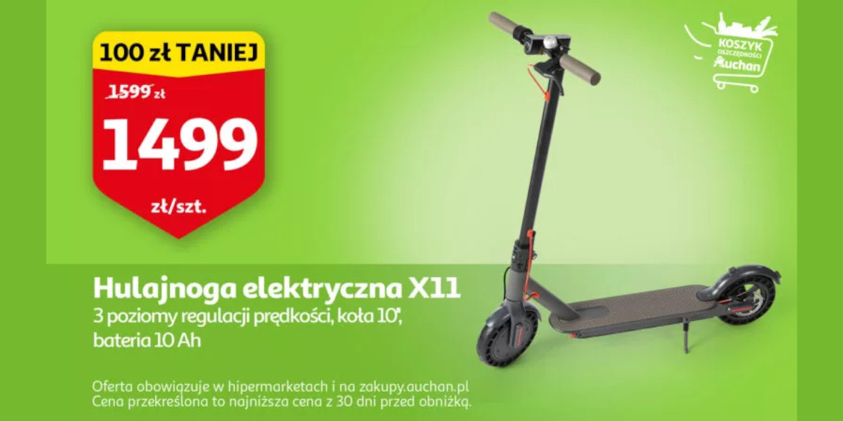 Auchan: -100 zł za hulajnogę elektryczną 25.05.2023