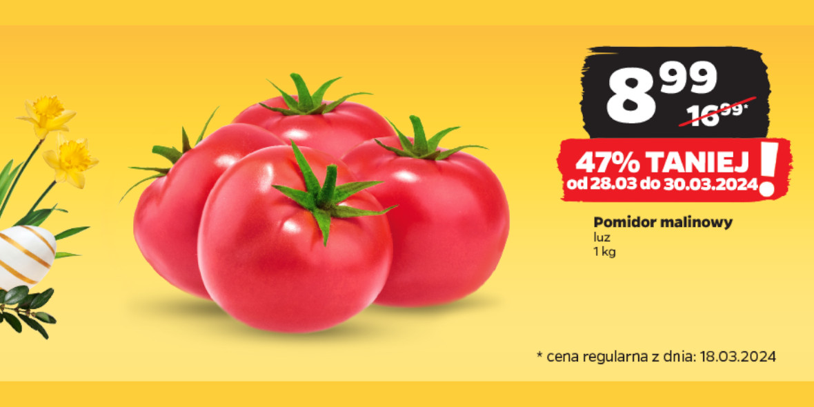 Netto: -47% na pomidory malinowe 28.03.2024