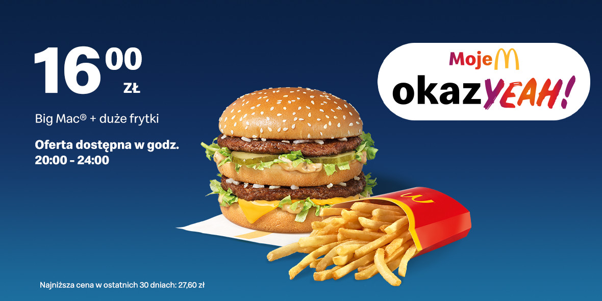 McDonald's: 16 zł Big Mac® + Duże frytki 20.03.2023