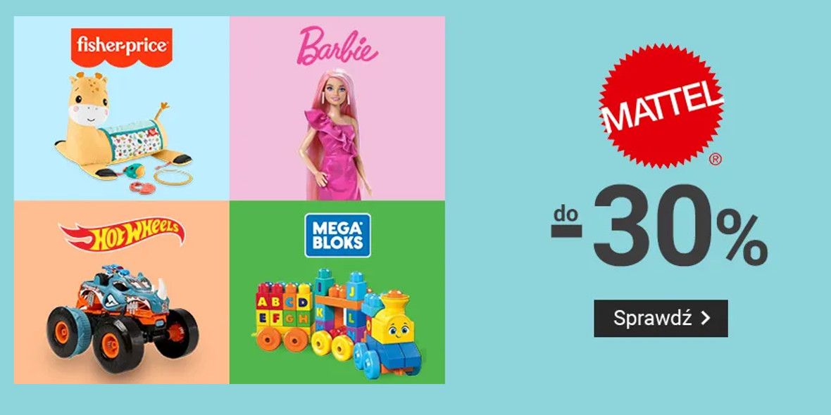 Smyk: Do -30% na zabawki Mattel 16.05.2024