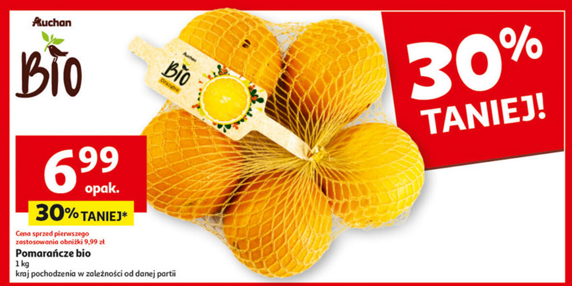 Auchan: -30% na pomarańcze BIO 22.02.2024