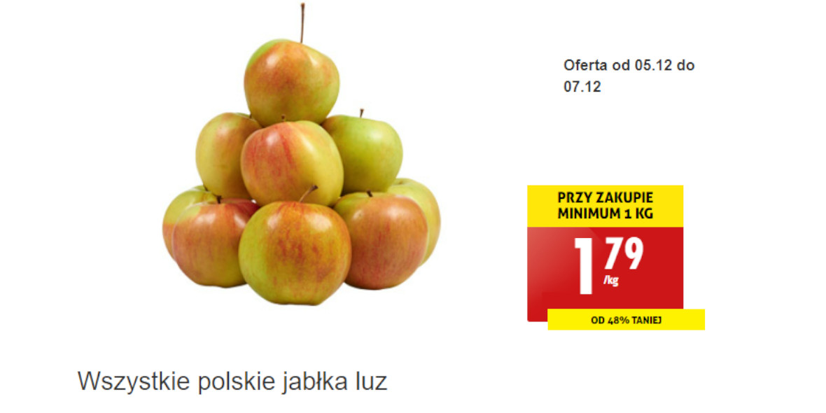 Biedronka: Od -48% na wszystkie polskie jabłka, luz 07.12.2022