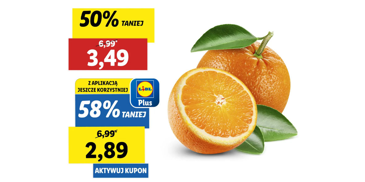 Lidl: KUPON Do -58% na pomarańcze deserowe 18.04.2024