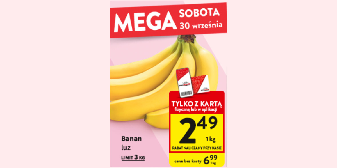 Intermarche: 2,49 zł za banany 30.09.2023