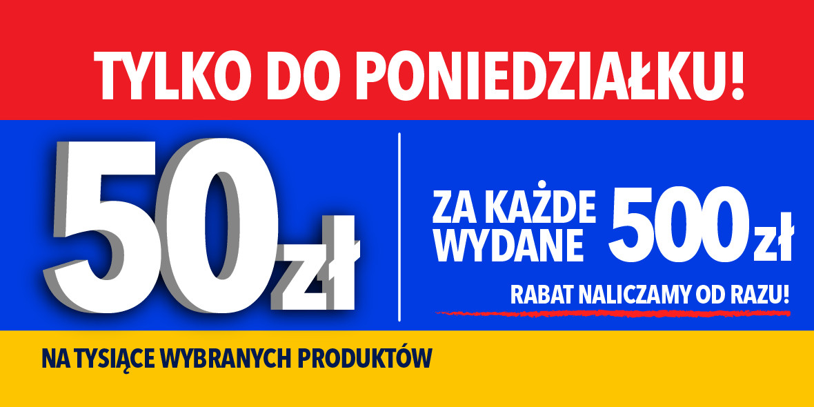 RTV EURO AGD: -50 zł za każde wydane 500 zł 14.01.2022